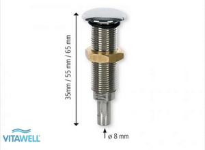 Komplette Luftdüse mit 0 Loch Sichtteil aus Messing, Airjet Brass 0 holes