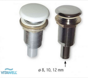 Komplette Luftdüse mit 0 Loch Sichtteil aus Messing mit Sichtteil in chrom, Airjet Brass 0 holes