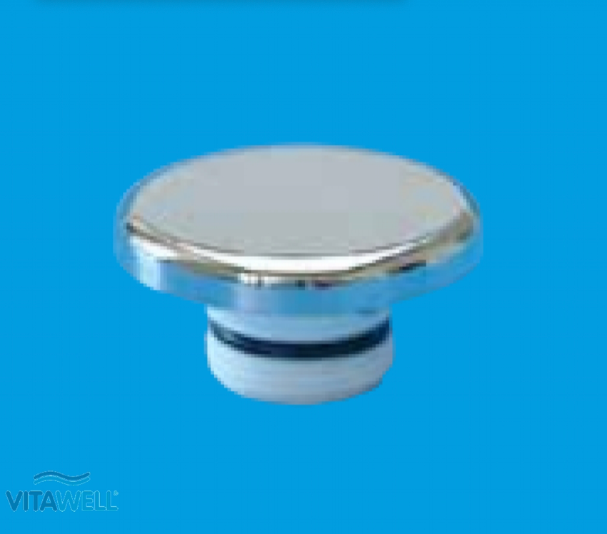Luftdüsenkappe 0 Loch in chrom mit Außengewinde, Airjet Cover with 0 holes Color chrom