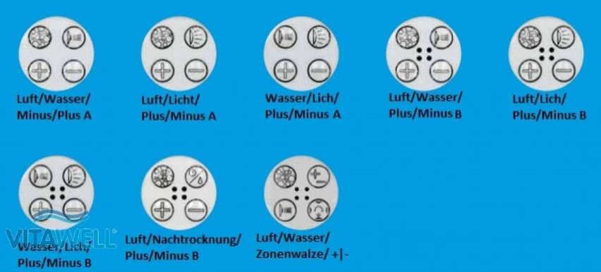 Taster mit 4 Funktionstaste 40 mm Durchmesser mit Chrom Ring mit und ohne LED